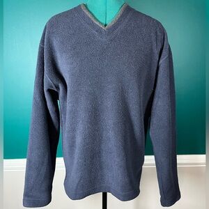 Men's Blue V-Neck fleece Gap Sweater